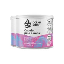 Kit 2 Cabelo, Pele E Unha Ocean Drop Vegano 30 Gomas