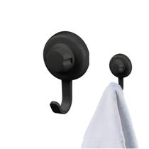 Kit 2 Cabide Gancho Multiuso Com Ventosa Para Toalhas Objetos Utensílios Cozinha Banheiro Preto - Future