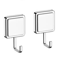 Kit 2 Cabide Gancho Multiuso Para Toalha Objetos Banheiro Adesivo Dupla Face Cromado - Future