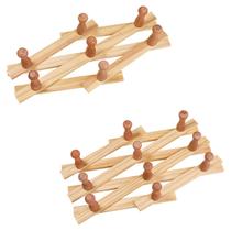 Kit 2 Cabide sanfonado em madeira 7 pinos e 10 pinos