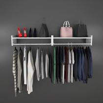 Kit 2 Cabideiro de Parede Closet Arara de Roupas Quarto