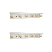 Kit 2 Cabideiro de Parede MDF 6 G + Prateleira MDF