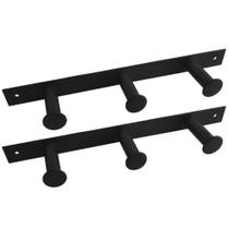 Kit 2 Cabideiros de Parede 3 Ganchos Pretos Multiusos Roupas Bolsas e Acessórios Duler Kit 2 Cabideiros de Parede 3 Ganchos Pretos Multiusos Roupas Bolsas e Acessórios Duler