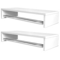 Kit 2 Cabideiros De Parede Arara de Roupas em MDF Branco 50cm