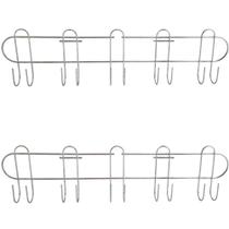 Kit 2 Cabideiros de Parede Porta com 10 Ganchos Suporte para Roupas Utensílios Bolsas Kit 2 Cabideiros de Parede Porta com 10 Ganchos Suporte para Roupas Utensílios Bolsas