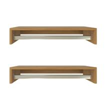 Kit 2 Cabideiros de parede suspenso 70x25x11,5 Amadeirado Kit 2 Cabideiros de parede suspenso 70x25x11,5 Amadeirado