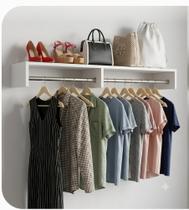 Kit 2 Cabideiros Parede Arara Porta Roupas Quarto Cor Branco Prateleira Kit 2 Cabideiros Parede Arara Porta Roupas Quarto Cor Branco Prateleira