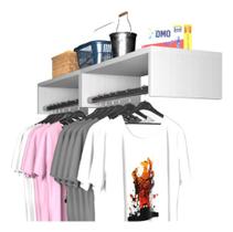 Kit 2 Cabideiros Parede Araras Porta Roupas Quarto Multibranc Cor Branco