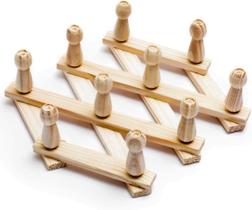 Kit 2 Cabideiros Sanfonado de Madeira 10 Pinos Retratil e Ajustavel Multifuncional Parede Porta Kit 2 Cabideiros Sanfonado de Madeira 10 Pinos Retratil e Ajustavel Multifuncional Parede Porta