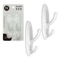 Kit 2 Cabides Gancho Suporte Adesivo Duplo Toalha Banheiro