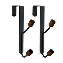 Kit 2 Cabides Gancho Suspenso Preto Fosco Porta Armário