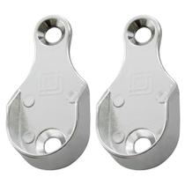 Kit 2 Cabides Lateral Oblongo Peças Em Alumínio Cromado Cabideiro Para Tubo Armário Closet Guarda Roupa Arara