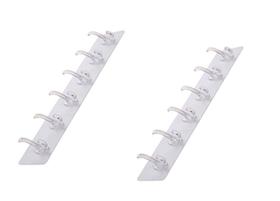 Kit 2 Cabides Multiuso C/ Adesivo De Parede Com 6 Ganchos