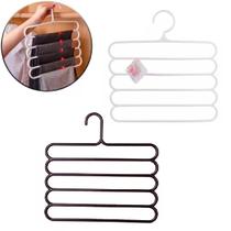 Kit 2 Cabides Para Calças De Plástico Com 5 Divisórias Kit 2 Cabides Para Calças De Plástico Com 5 Divisórias