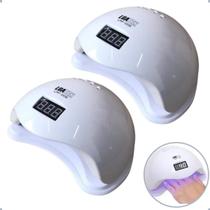 Kit 2 Cabine De Unhas Profissional Uv Led 48W Secagem Rápida