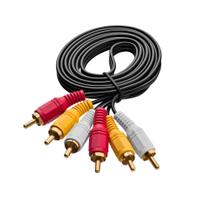 Kit 2 Cabo 3 Rca X 3 Rca Ecooda Áudio Vídeo 1,5m DVD Player Vídeo Game receptor EX1717 Kit 2 Cabo 3 Rca X 3 Rca Ecooda Áudio Vídeo 1,5m DVD Player Vídeo Game receptor EX1717