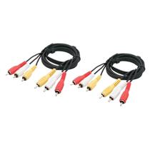 Kit 2 Cabo Audio E Video Rca Smart Tv Video Game Tv Cabo 3x3 25cm