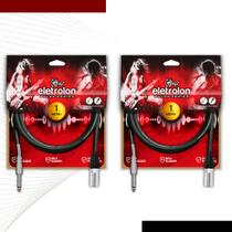 Kit 2 Cabo De Microfone Balanceado P10 Mono Para Xlr Macho 1m Metro - Pulse Eletrolon