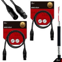Kit 2 Cabo De Microfone Balanceado Xlr Macho E Femea 1 Metro - Eletrolon Kit 2 Cabo De Microfone Balanceado Xlr Macho E Femea 1 Metro - Eletrolon