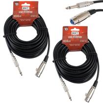 Kit 2 Cabo Microfone Xlr Canon P10 Mono Violão 10m Metros