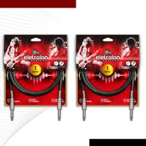 Kit 2 Cabo P10 Mono P10 Mono Para Violão Guitarra Baixo 1m Metro - Pulse Eletrolon