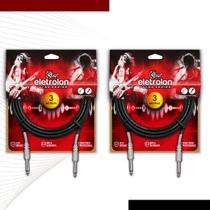 Kit 2 Cabo P10 Mono P10 Mono Para Violão Guitarra Baixo 3m Metros - Pulse Eletrolon