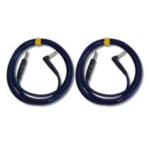 Kit 2 Cabo P10 + P10 90º 4.57M 0.40Mm Têxtil Ironflex Bk Az