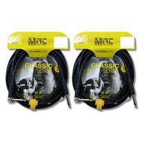 Kit 2 Cabo P10 + P10 90º Instrumento 3.05M 0.30Mm Mac Cabos