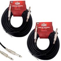 Kit 2 Cabo P10 P10 Mono Guitarra Violão Baixo Cavaquinho Caixa Som Amplificador 10m Metros Kit 2 Cabo P10 P10 Mono Guitarra Violão Baixo Cavaquinho Caixa Som Amplificador 10m Metros
