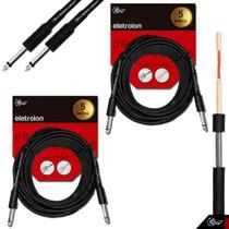 Kit 2 Cabo P10 P10 Mono Para Violão Guitarra Baixo 5m Metros - Eletrolon Kit 2 Cabo P10 P10 Mono Para Violão Guitarra Baixo 5m Metros - Eletrolon