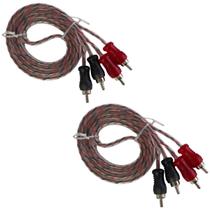 Kit 2 Cabo RCA 1 Metro Injetado blindado som automotivo