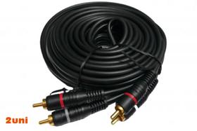 Kit 2 Cabo RCA 5 metros Banhado a ouro p modulo amplificador