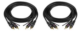 Kit 2 cabo rca ouro 1,50 metros permak para som automotivo Kit 2 cabo rca ouro 1,50 metros permak para som automotivo