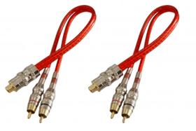 Kit 2 cabo RCA Y 2 Macho 1 Femea tripla blindagem blindado