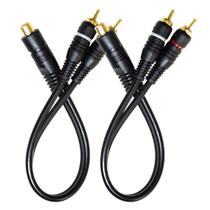 Kit 2 Cabo RCA Y 2M1F 2 Machos e 1 Fêmea Semi Blindado Para Som Amplificador Automotivo Injetado Kit 2 Cabo RCA Y 2M1F 2 Machos e 1 Fêmea Semi Blindado Para Som Amplificador Automotivo Injetado
