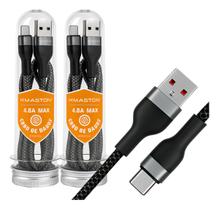 Kit 2 Cabo Reforçado Original Usb-C 4.8a de 2 Metros Kit 2 Cabo Reforçado Original Usb-C 4.8a de 2 Metros