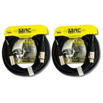 Kit 2 Cabo Xlr + Xlr Balanceado Microfone 4.57M Mac Cabos
