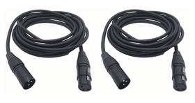 Kit 2 Cabo XLR-XLR de 3 metro para Microfone