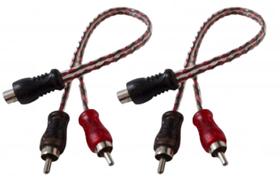 kit 2 Cabo Y Rca Blindado 1 Femea 2 Macho Injetado blindado