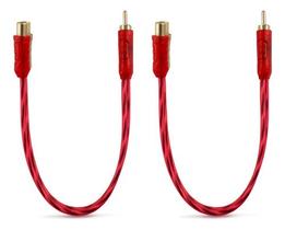 Kit 2 cabo y rca cristal matte 2f 1m e-tech injetado para som automotivo