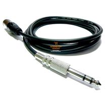 Kit 2 Cabos Áudio Blindado Canon XLR Macho P10 Estéreo 4 Mts