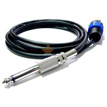 Kit 2 Cabos Áudio Blindado Speakon Macho P10 Mono 1 Metro