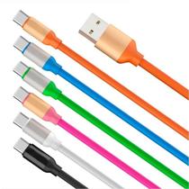 Kit 2 Cabos Carregador Tipo C Turbo 2 Metros Reforçado Emborrachado Colorido