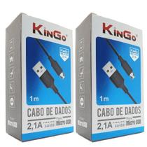 Kit 2 Cabos Carregadores USB Kingo Para Android Motorola Samsung Xiaomi LG Multilaser e Iphone 1 metro