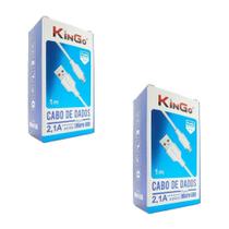 Kit 2 Cabos De Dados Carregadores Micro-Usb V8 Kingo 1M 2.1A