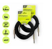 Kit 2 Cabos De Guitarra P10 x P10 Mono 5m MXT 5,8mm Kit 2 Cabos De Guitarra P10 x P10 Mono 5m MXT 5,8mm