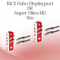 Kit 2 Cabos DisplayPort 1.4 HBR3 8K 3 Metros Ultra HD para Monitores 0187500