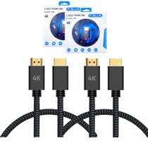 Kit 2 Cabos HDMI 2.0 fio Trançado p/ Vídeo Games 4K It Blue