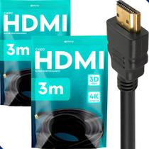 Kit 2 Cabos Hdmi 3M Gold Ultra High Speed 4K 120Hz Blindado