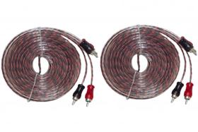 Kit 2 Cabos Rca 5 metros dupla blindagem injetado Blindado